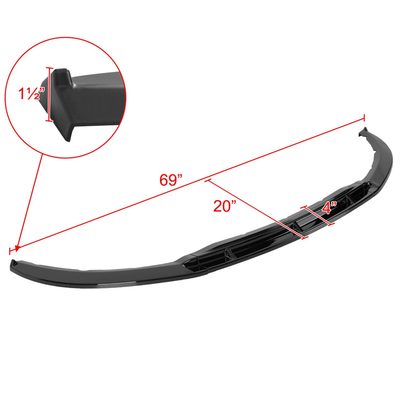 2013-2014 Ford Mustang Glossy Black 3Pcs Front Bumper Lip Splitter Kit