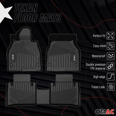 2022-2024 Mercedes EQS Liftback V297 Premium Floor Mats Liners First and Second Row Set