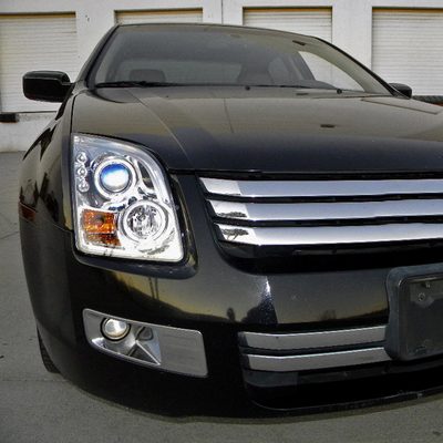 2006-2009 Ford Fusion Dual Halo Projector Headlights Chrome/Clear Lens