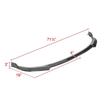 2018-2021 Kia Stinger Glossy Black 3Pcs Front Bumper Lip Splitter Kit