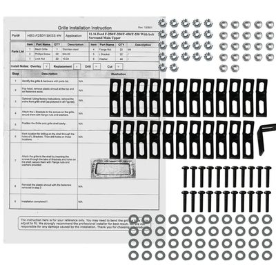 2011-2016 Ford F-250/350/450/550 Rivet Black Steel Mesh Grille Center Insert