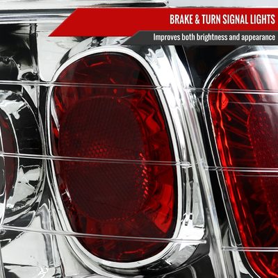 1999-2004 Ford Mustang Tail Lights Chrome Housing/Clear Lens
