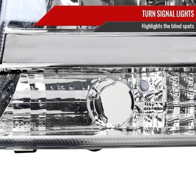 1997-2004 Dodge Dakota/98-2003 Durango Crystal Headlights Amber Reflector Chrome