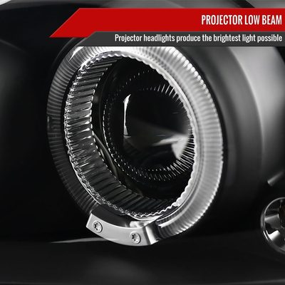 1999-2005 Pontiac Grand AM Dual Halo Projector Headlights Matte Black/Clear