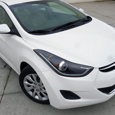 2011-2013 Hyundai Elantra LED Bar Projector Headlights Matte Black/Clear Lens