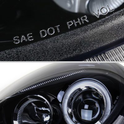 1998-2005 VW Beetle Halo Projector Headlights Glossy Black/Smoke Lens