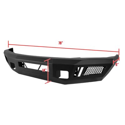 2017-2021 Ford F-250/F-350 Black Heavy Duty Steel Front Bumper LED Light Ports