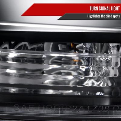 2008-2012 Chevy Malibu LS/LT/LTZ Crystal Headlights Amber Reflectors Black