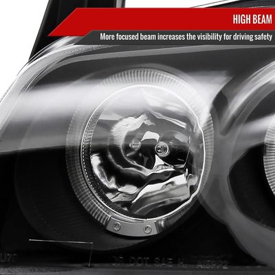 2004-2006 Nissan Sentra Dual Halo Projector Headlights Matte Black/Clear Lens