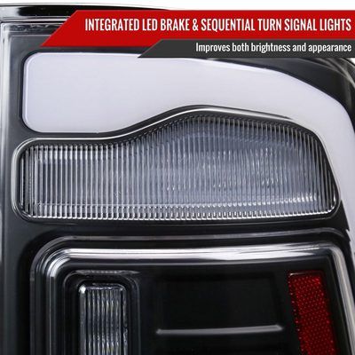 2013-2018 RAM 1500/2500/3500 Signal LED Tail Lights Matt Black/Clear