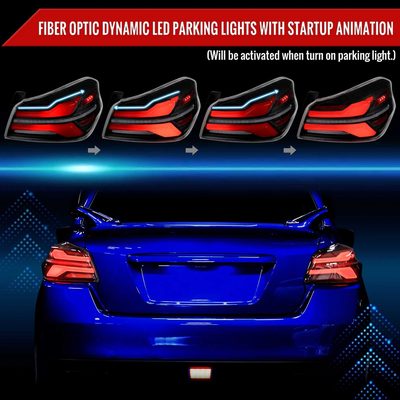 For Subaru WRX STi 015-2021 LED Tail Light Sequential Red Signal Matte Black Clear Brake Reverse Strip