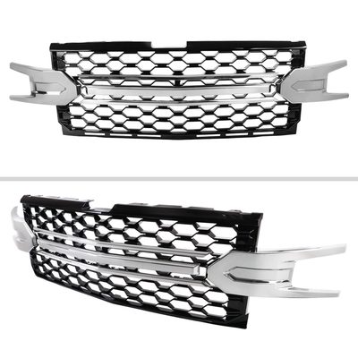 2019-2022 Chevy Silverado 1500 LT Glossy Honeycomb Hood Grille Chrome Trim