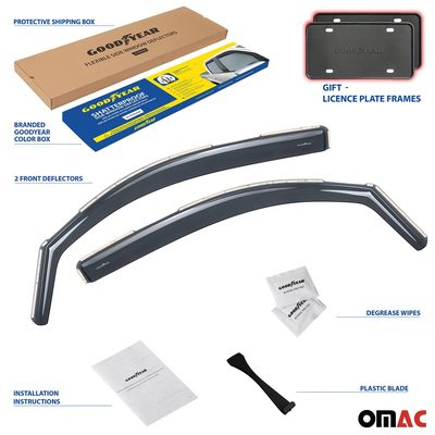 Goodyear Wind Deflectors for GMC Savana 4500 2009-2025 In-channel Smoke 2 pcs
