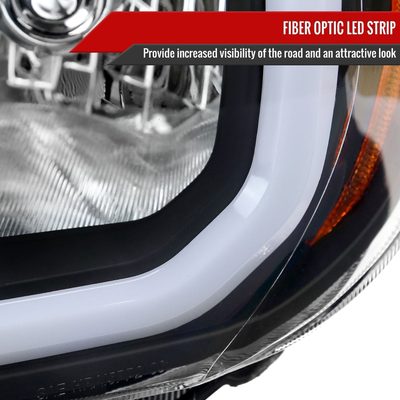 2012-2015 Toyota Tacoma LED Bar Factory Headlights Amber Reflector Matt Black