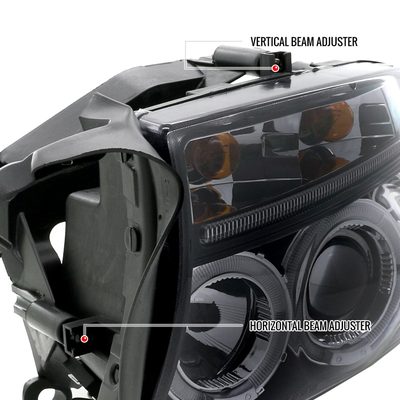 1997-2004 Dodge Dakota/ 1998-2003 Durango Dual Halo Projector Headlights Smoke