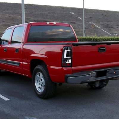 2003-2006 Chevy Silverado LED Tail Lights - G2 Matte Black/Clear Lens