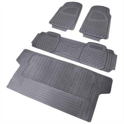 Universal fit Rubber Car Floor Mats Liner All Weather 4Pcs Gray