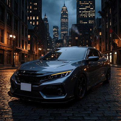 For Honda Civic 2016-2021 Full LED Projector Headlights Sequential DRL Black Smoked Lens Glossy