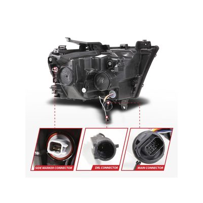 Anzo Black DRL Projector Headlights 111628A-L&ANZ-111628A-R
