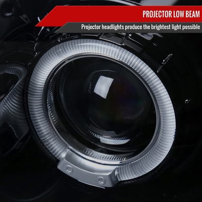 2000-2002 Dodge Plymouth Neon Dual Halo Projector Headlights Black/Smoke