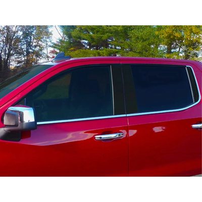 2019-2025 Chevrolet Silverado Crew Cab 4Door Stainless Steel Window Sill Trim 6Pcs