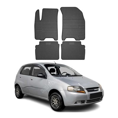 2004-2011 Chevrolet Aveo Hatchback Floor Mats Liners Full Set All Weather Rubber Black