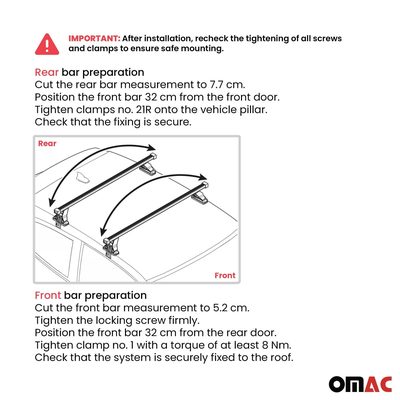 2011-2018 VW Jetta A6 Roof Rack Cross Bars Black