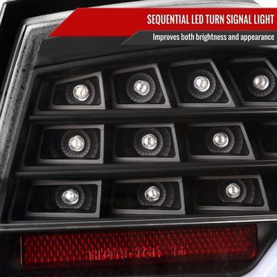 2009-2011 BMW E90 3-Series 4Dr Sedan Red LED Tail Light Matte Black/Clear Lens