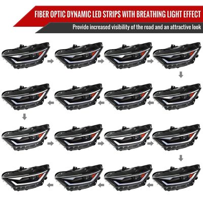 2015-2017 Ford Mustang/2018-2020 Shelby HID/Xenon LED Signal Headlights Black