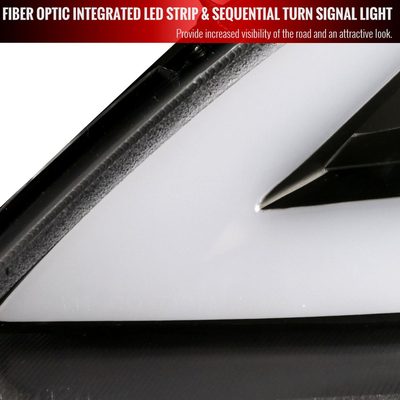 2010-2012 Hyundai Genesis Coupe Sequential LED Bar Projector Headlights Black