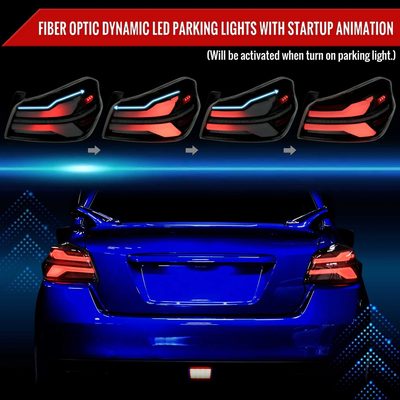For Subaru WRX STi 015-2021 LED Tail Light Sequential Turn Signal Black Smoked Brake Reverse Marker