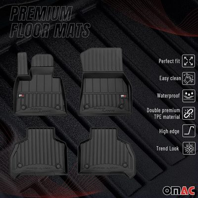 2019-2026 BMW X7 G07 Premium Floor Mats Liners Full Set All Weather Heavy Duty Black