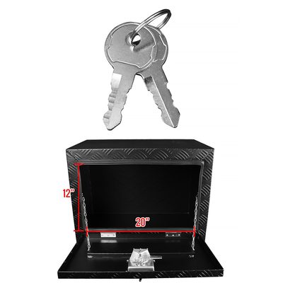 24" Heavy Duty Black Underbody Truck Tool Box w/ T-Handle Latch Lock & Keys