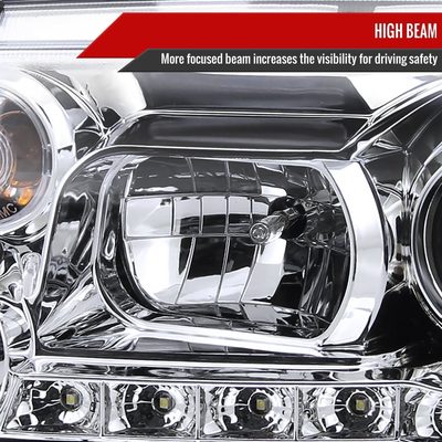 1999-2004 VW Jetta/Bora Projector Headlights R8 LED Light Strip Chrome