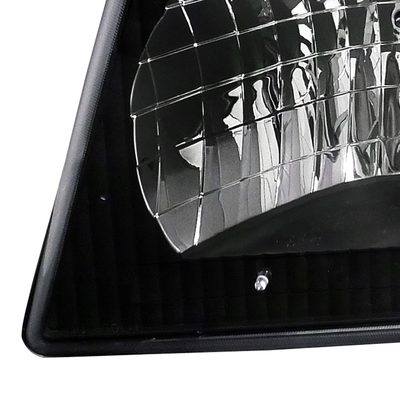 1992-2006 Ford Econoline Factory Style Crystal Headlights Matte Black/Clear