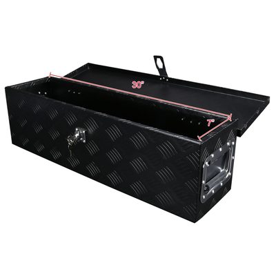 Universal 31" Heavy Duty Black Aluminum Tool Box w/ Side Handles Lock & Keys