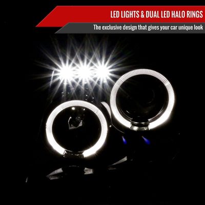 2005-2007 Nissan Pathfinder/ 05-2008 Frontier Dual Halo Headlights Jet Black