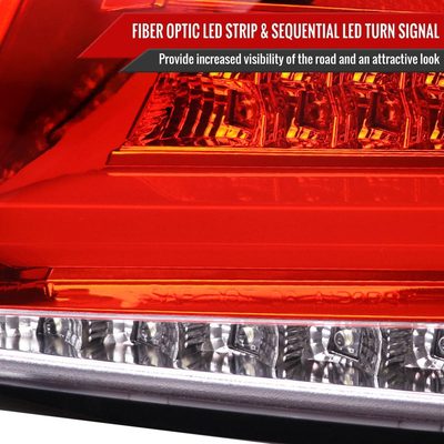 2008-2014 Subaru Impreza WRX/STI LED Bar Turn Signal Tail Lights Chrome/Red