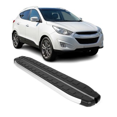 2010-2015 Hyundai Tucson Running Boards Side Steps Silver & Black