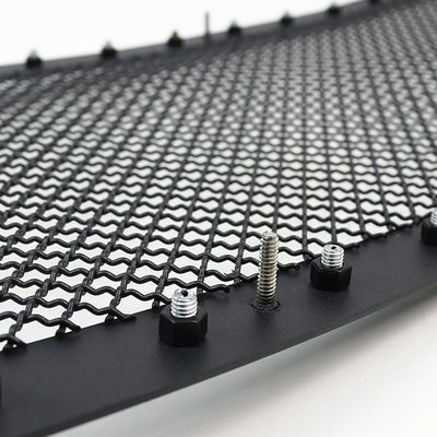 1999-2004 F-250/350/450/550/Excursion Rivet Black Steel 3PC Mesh Grille Insert