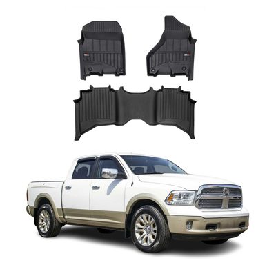 2012-2024 RAM 1500 2500 3500 Crew Cab Premium Floor Mats Liners Full Set All Weather Heavy Duty