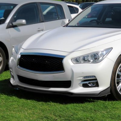 2014-2018 Infiniti Q50 Sport Matte Black Polypropylene 3Pcs Bumper Lip