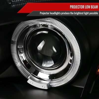 2006-2011 Mitsubishi Eclipse Dual Halo Projector Headlights Matte Black/Clear