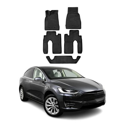 2016-2020 Tesla Model X Floor Mats Liners Full Set All Weather Black