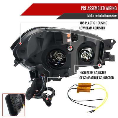 2008-2012 Chevy Malibu LS LT LTZ Hybrid LED Headlights LED Signal Lights Black