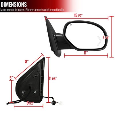 2007-2014 Chevy Silverado/Avalanche/Tahoe/Sierra Heated Side Mirror Passenger