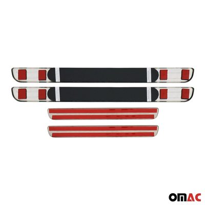 Mercedes CLA Class Door Sill Scuff Plate Illuminated Exclusive Stainless Steel Silver 4Pcs