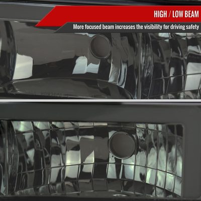1994-1998 Chevy C10 C/K Tahoe Suburban LED Headlights &Corner Lights Smoked