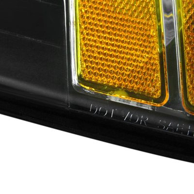 1999-2004 Ford Mustang Factory Headlights w/Amber ReflectorsMatte Black/Clear