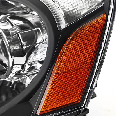 2002-2004 Acura RSX Retro Projector Headlights Amber Reflectors Matt Black